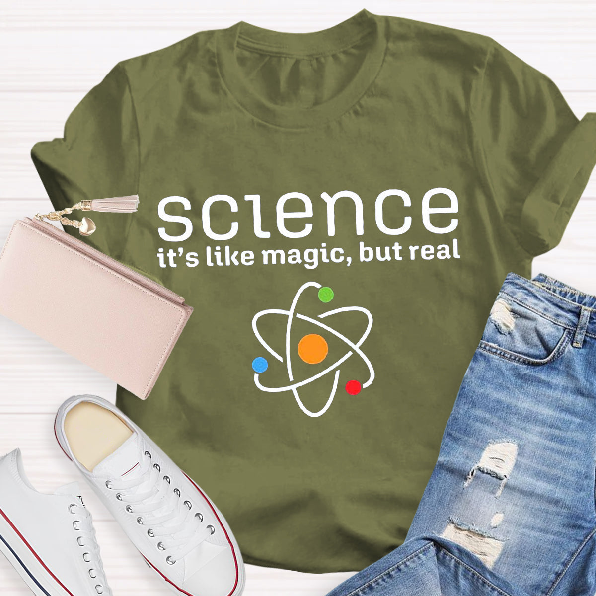 Science It's Like Magic But Real Teacher T-Shirt