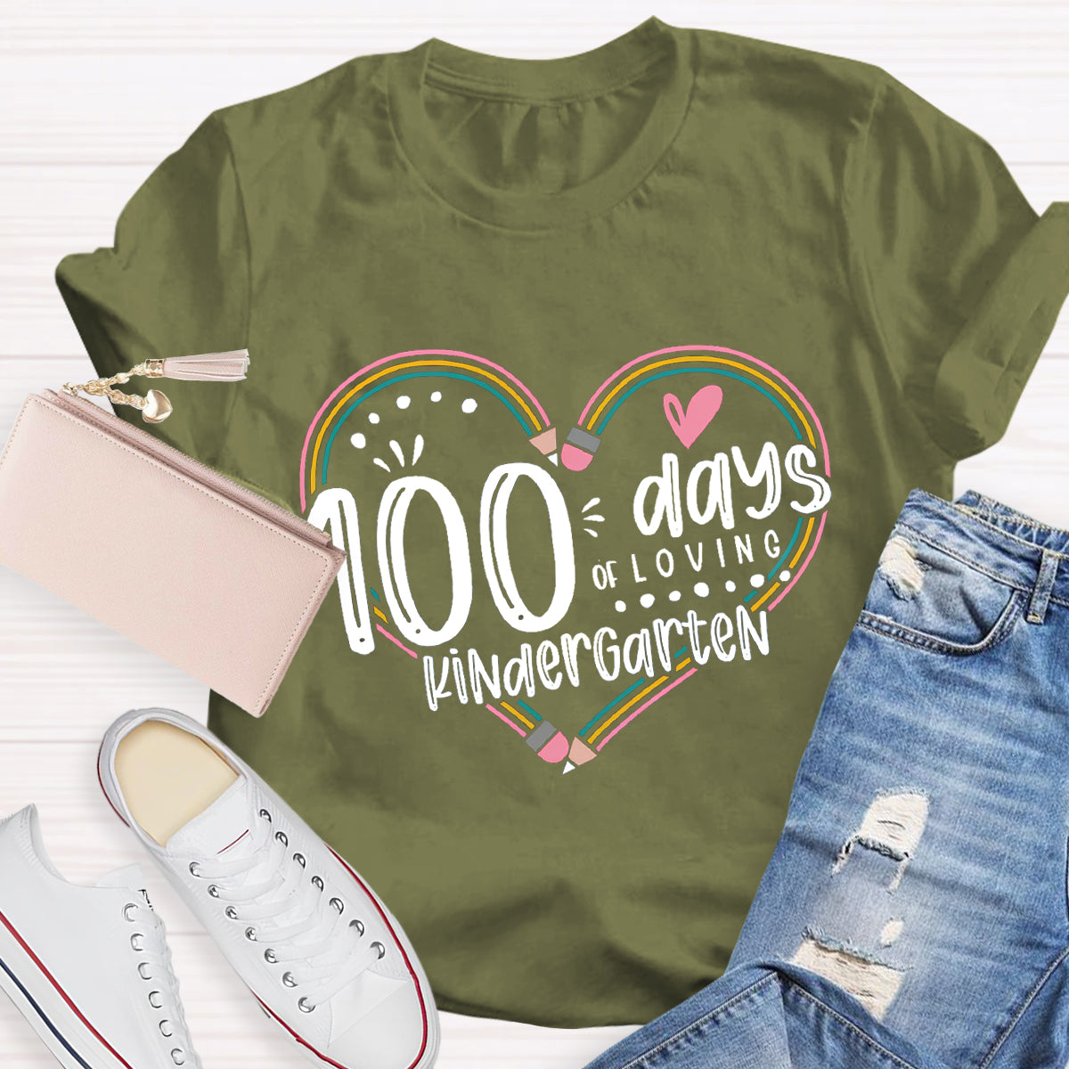 Personalized Grade 100 Days Of Loving Teacher T-Shirt