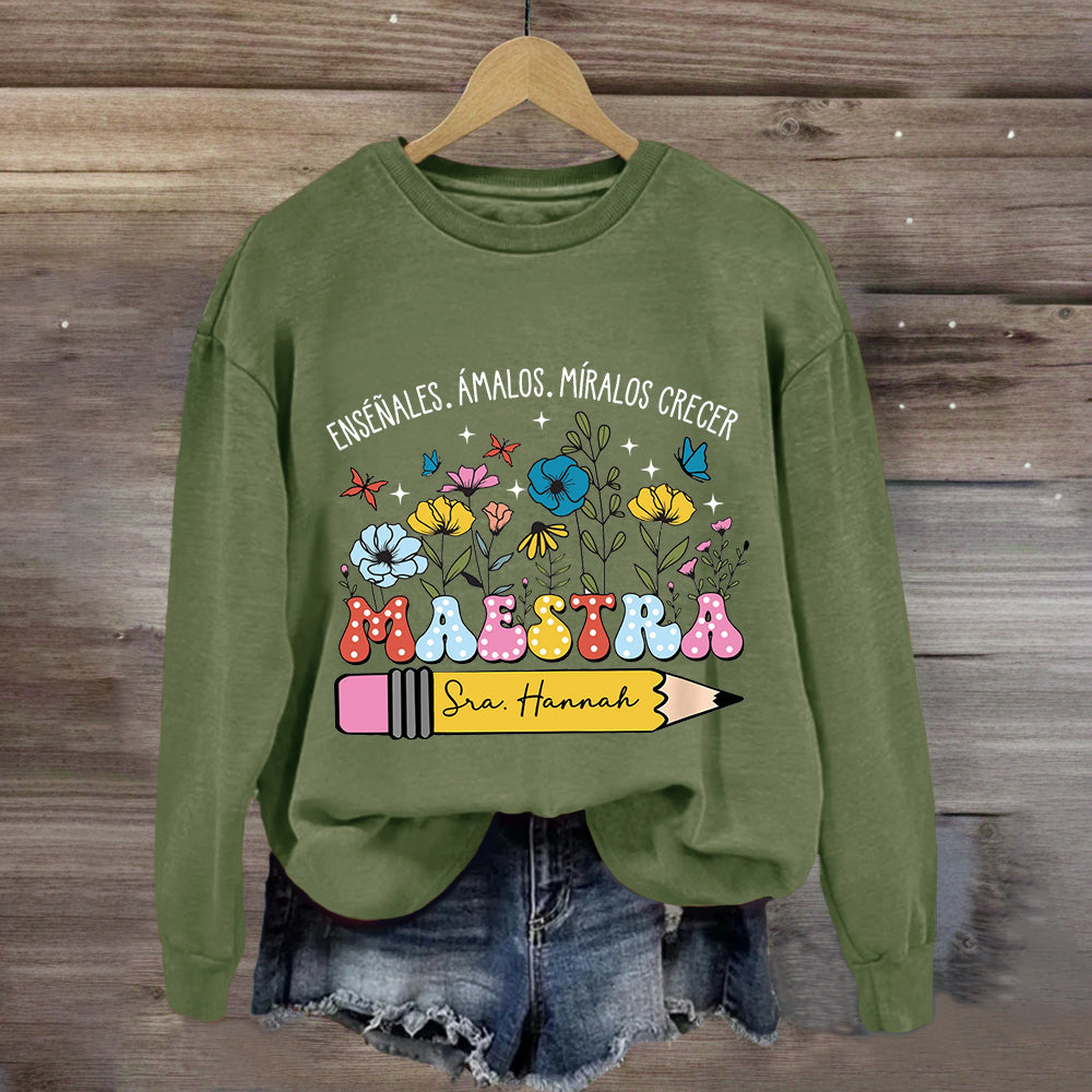 Personalized Maestra Penile Floral Sweatshirt