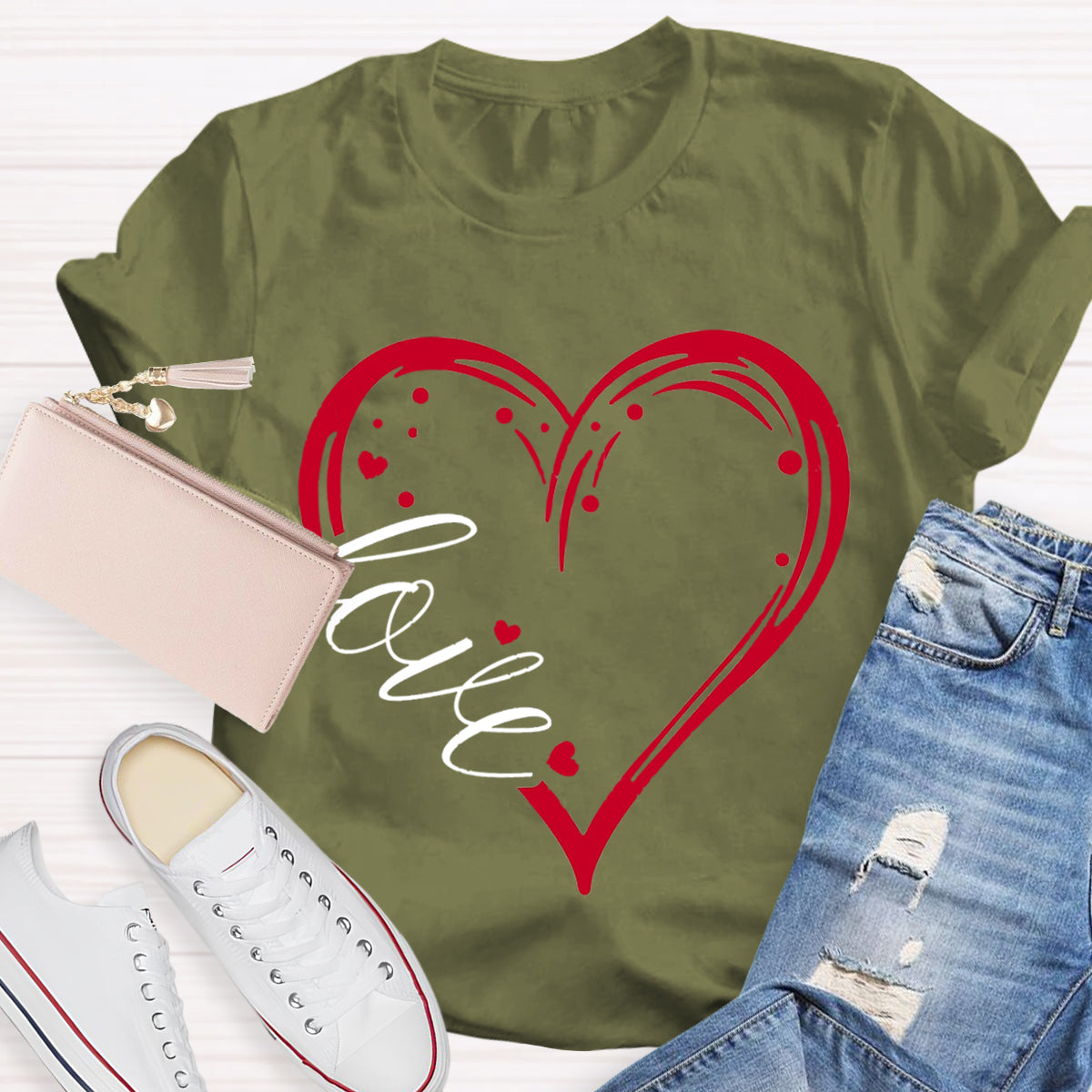 Valentines Day Heart Teacher T-Shirt