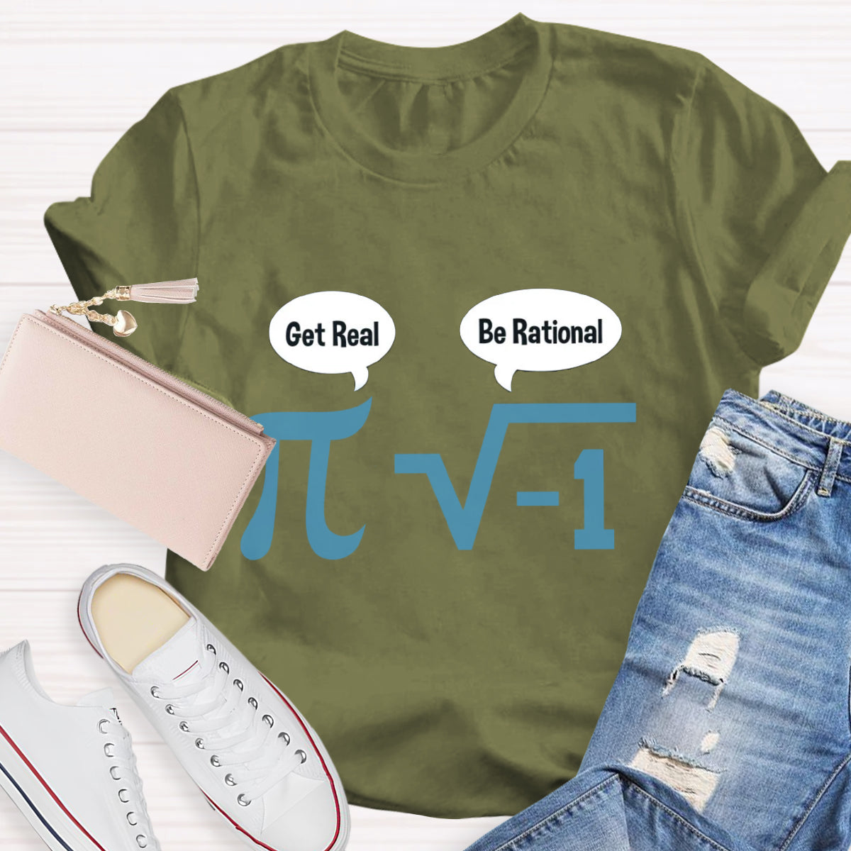 Get Real Be Rational Pi Math Teacher T-Shirt