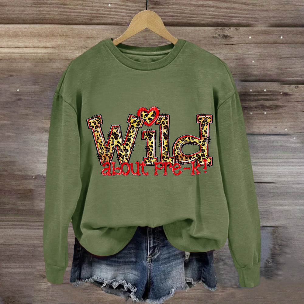 Wild About Pre-K Red Heart Sweatshirt