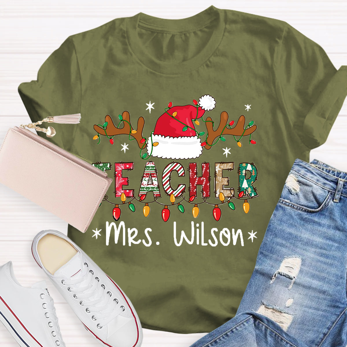 Personalized Name Teacher Light T-Shirt