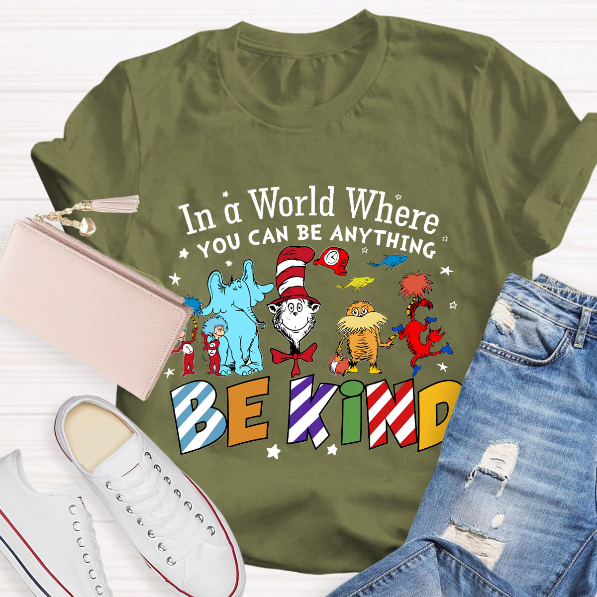 In A World Where You Can Be Anything Be Kind Book Lover T-Shirt