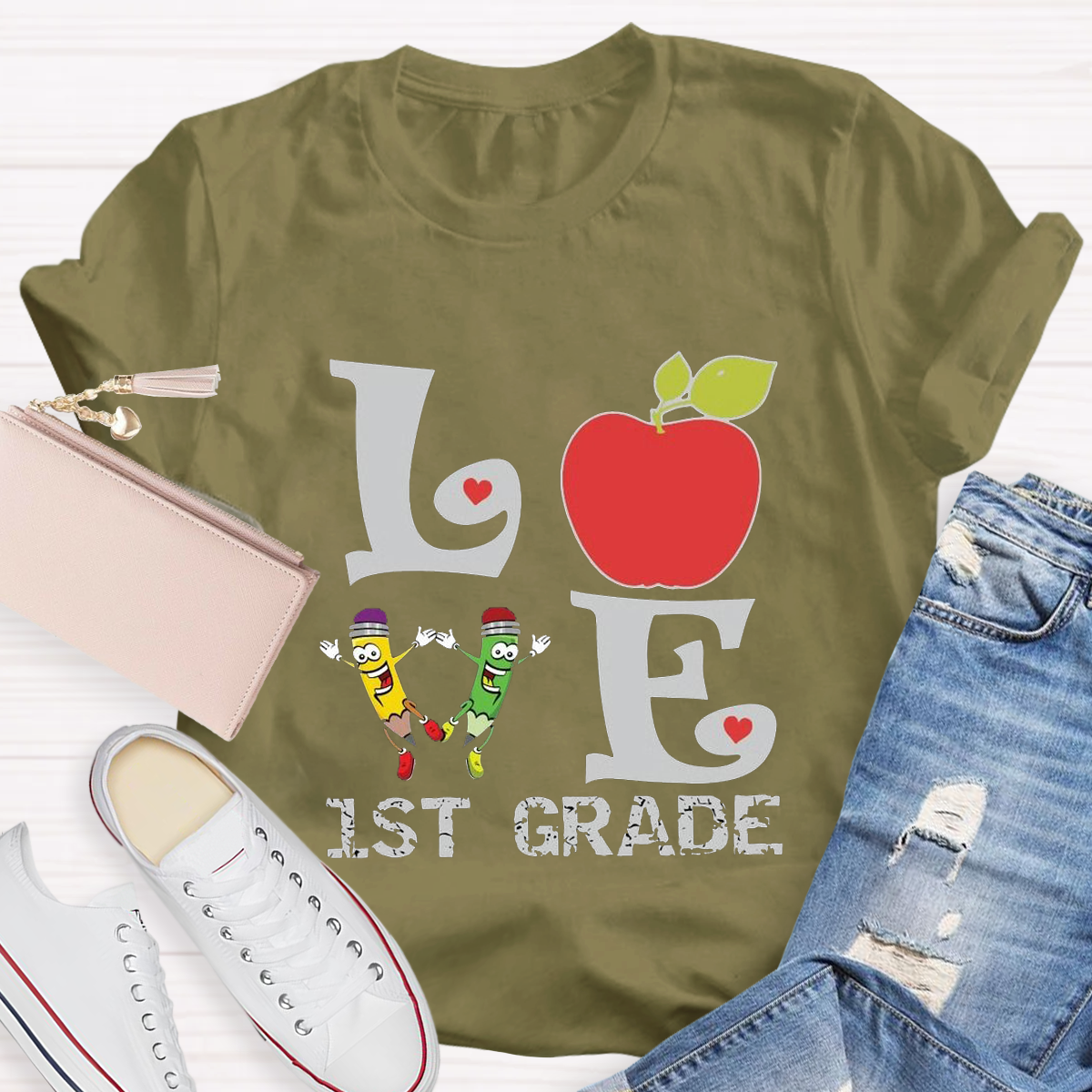 Personalized Grade And Funny Love Teacher T-Shirt