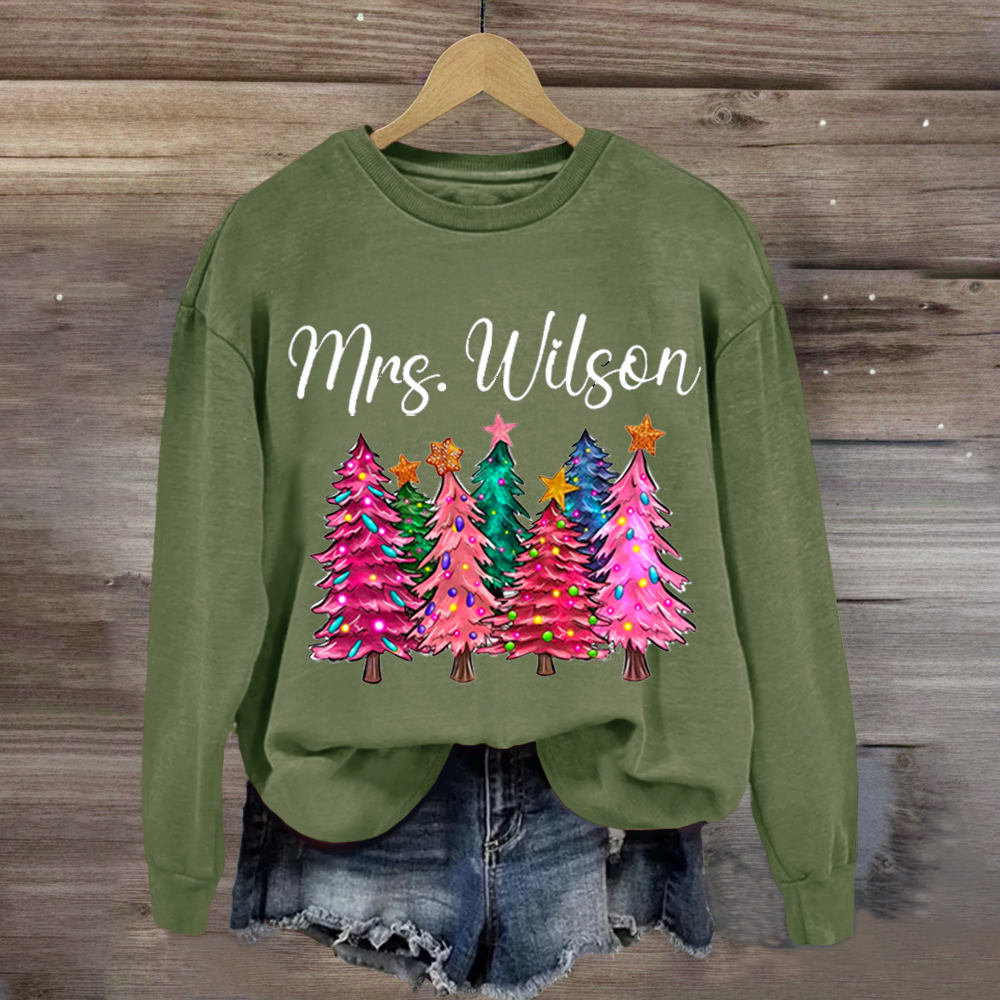 Custom Your Name Teacher Christmas Sweatshirt