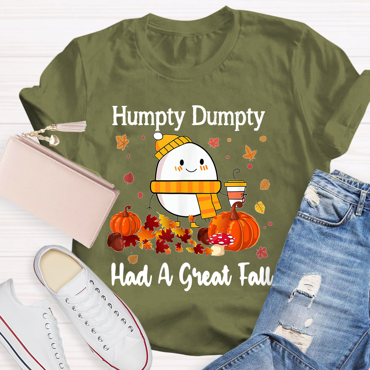 Humpty Happy Autumn Happy Fall Pumpkin T-Shirt