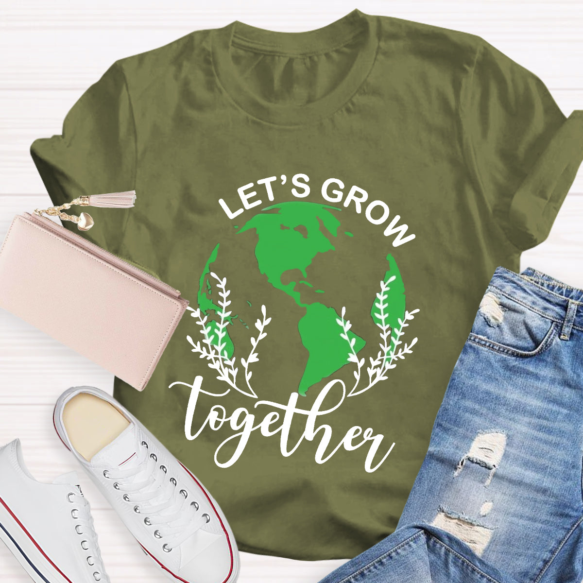 Let's Grow Together Green Earth T-Shirt