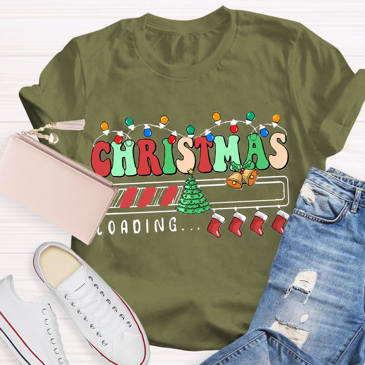 Christmas Loading Teacher T-Shirt