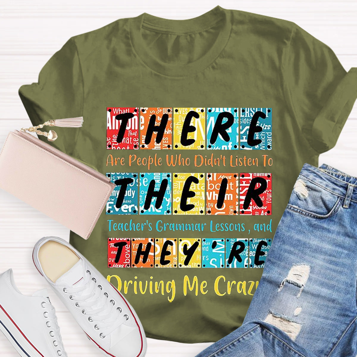 There Their They're English Grammar Funny Teacher T-Shirt