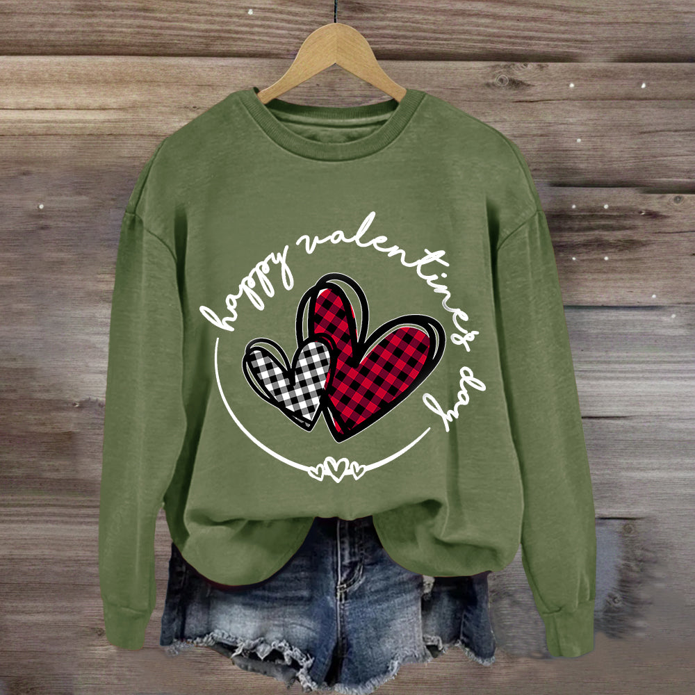 Plaid Heart Valentines Day Sweatshirt