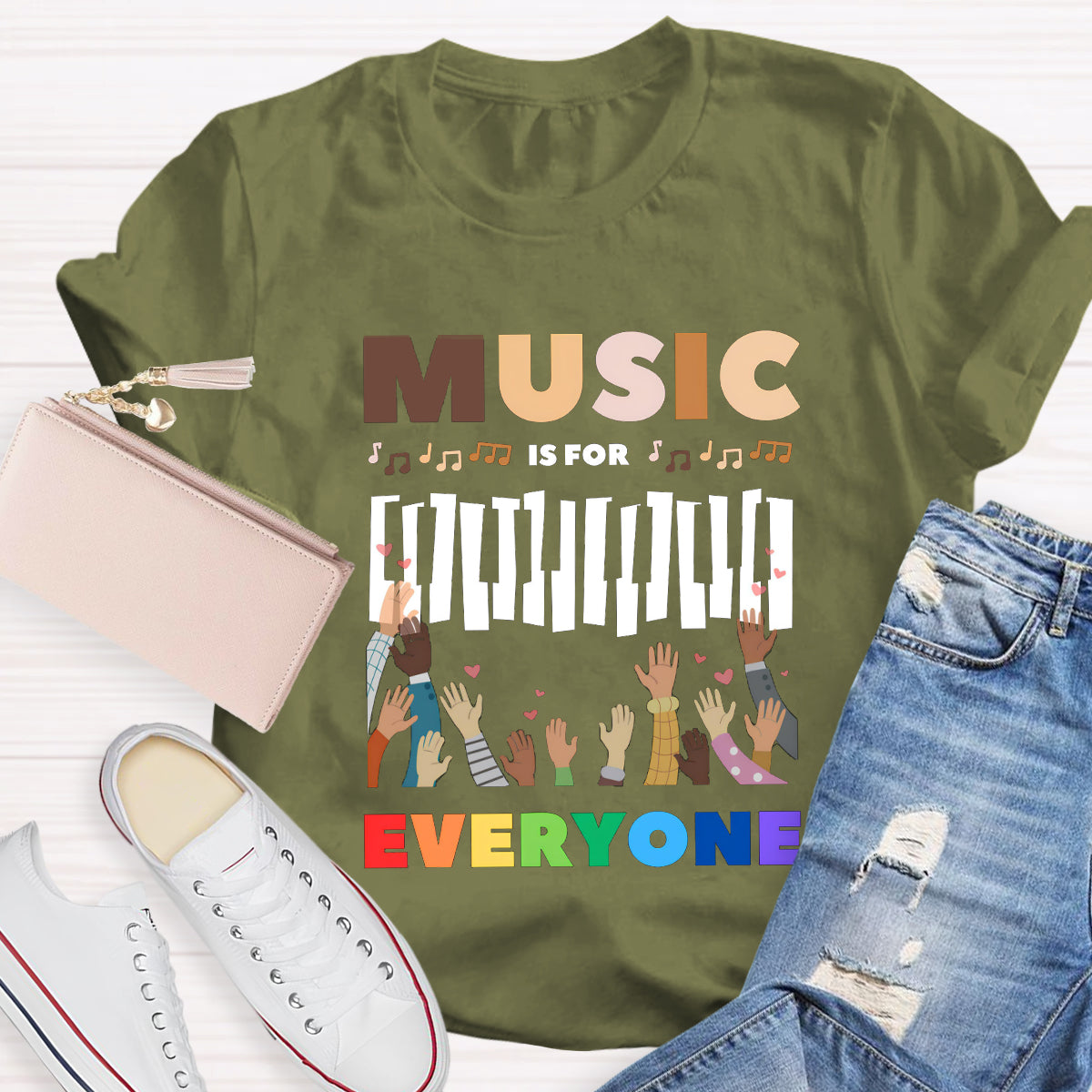 Music Is For Everyone Teacher T-Shirt