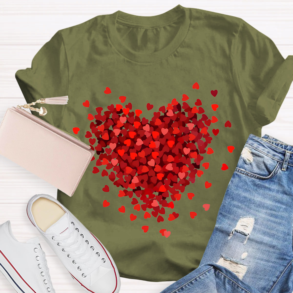 Let Love Fill Your Heart Teacher T-Shirt