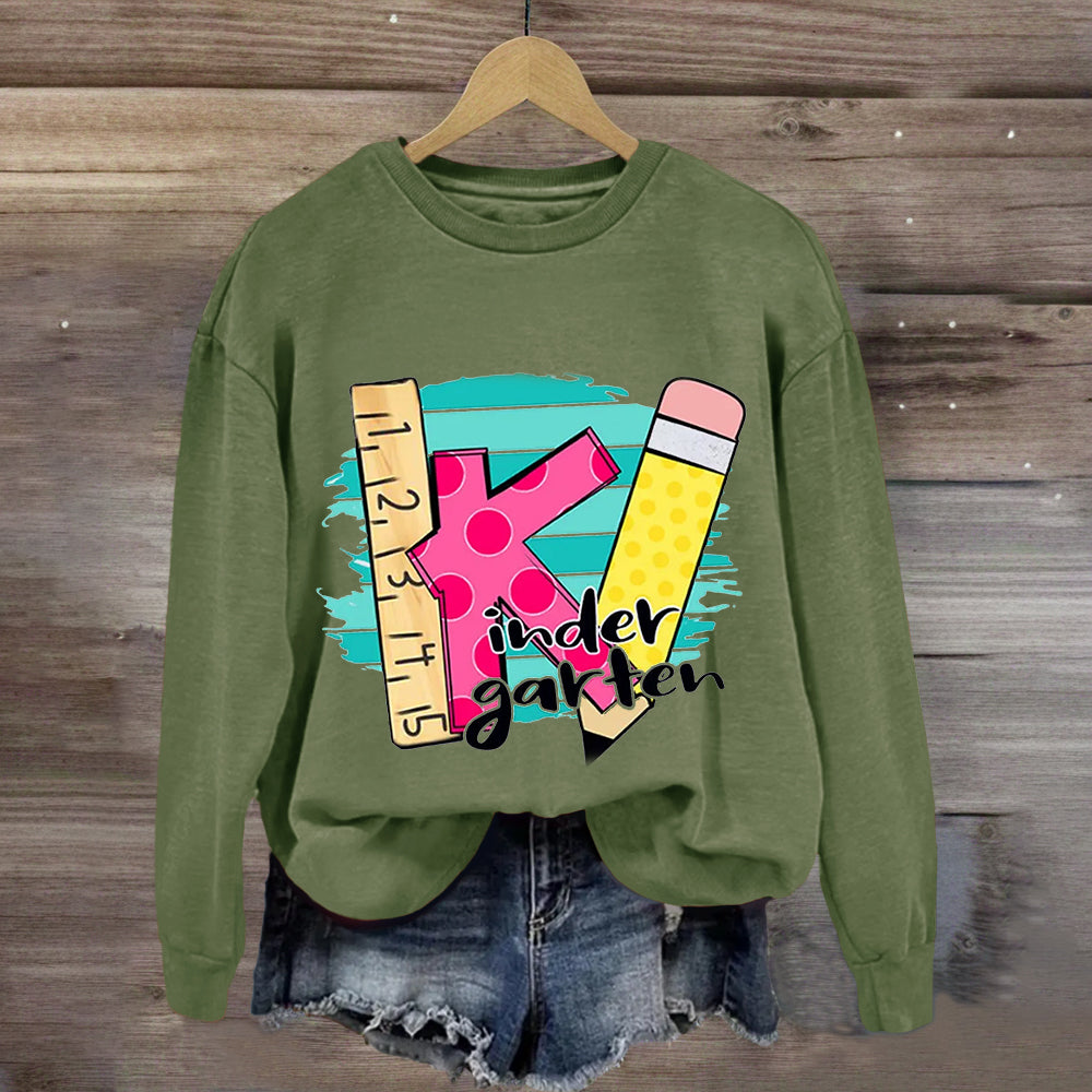 Personalized Grade Ruler Pencil Teacher Sweatshirt