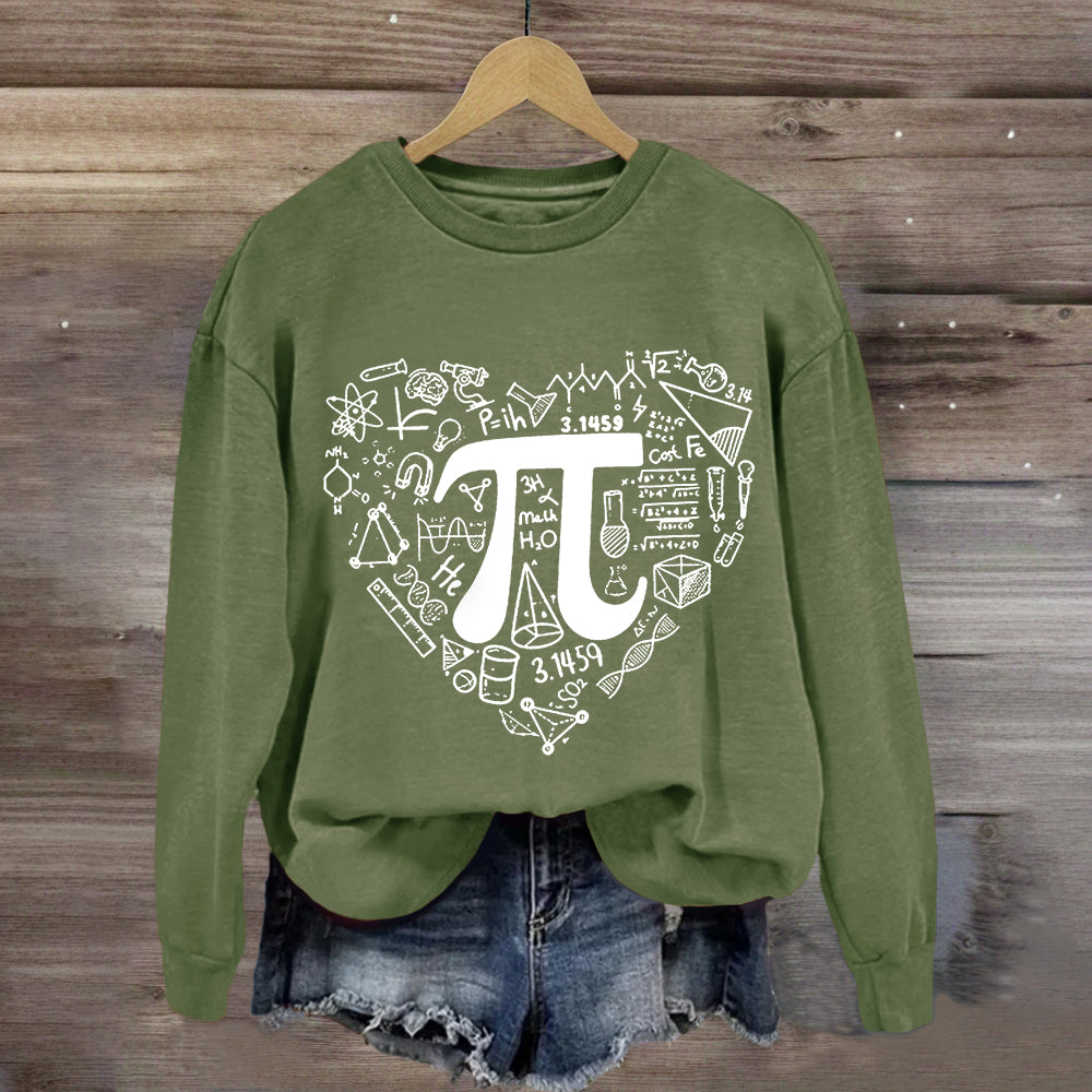 Pi Day Math Heart Teacher Sweatshirt