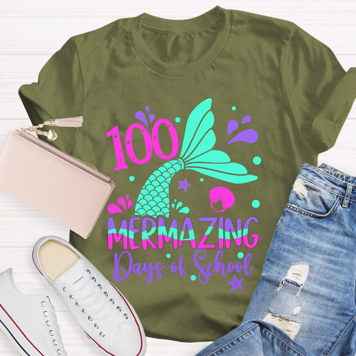 100 Mermazing Days Of School T-Shirt