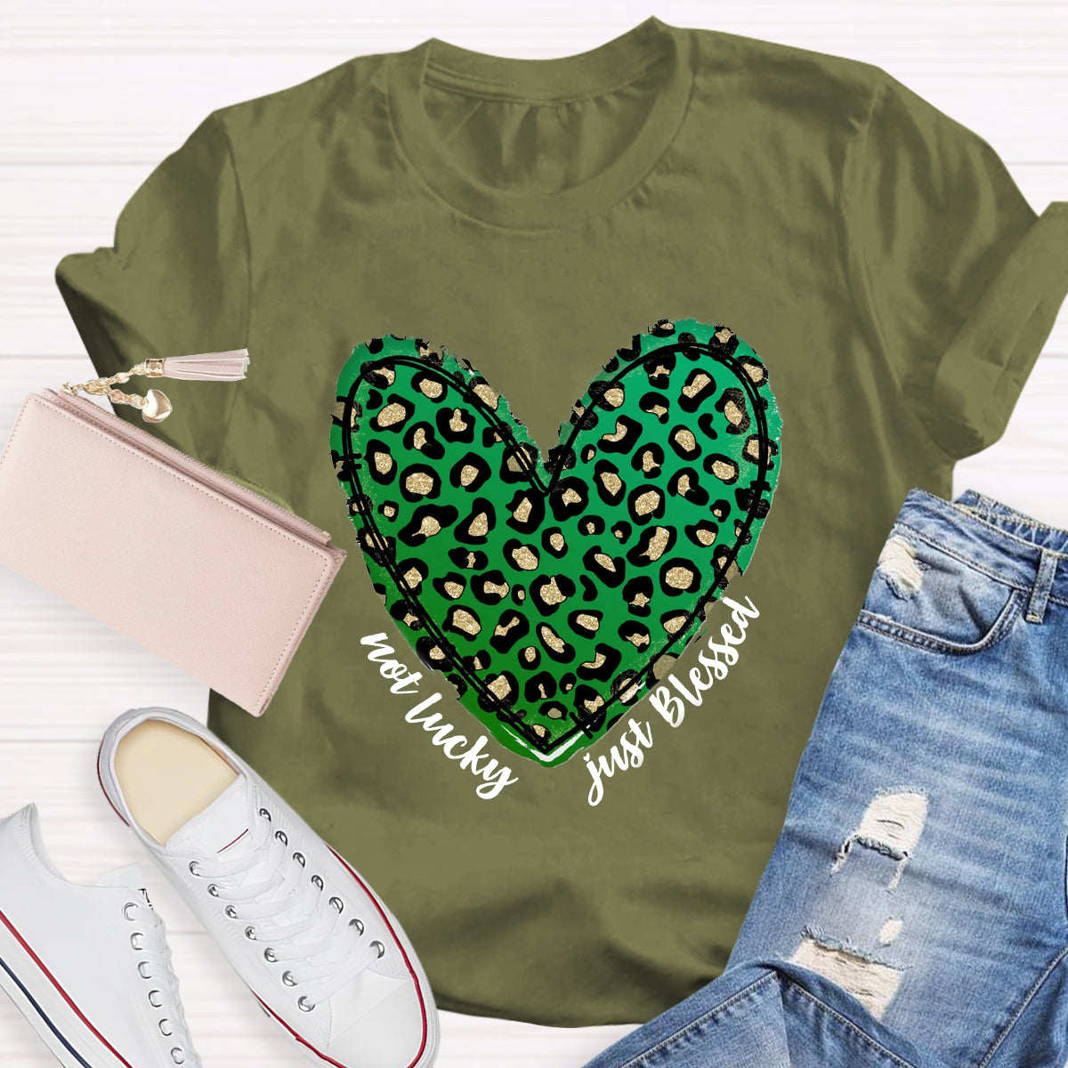 Not Lucky Just Blessed St Patrick Heart T-Shirt