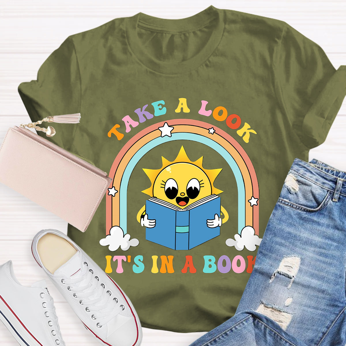 Take A Look It's In A Book Teacher T-Shirt