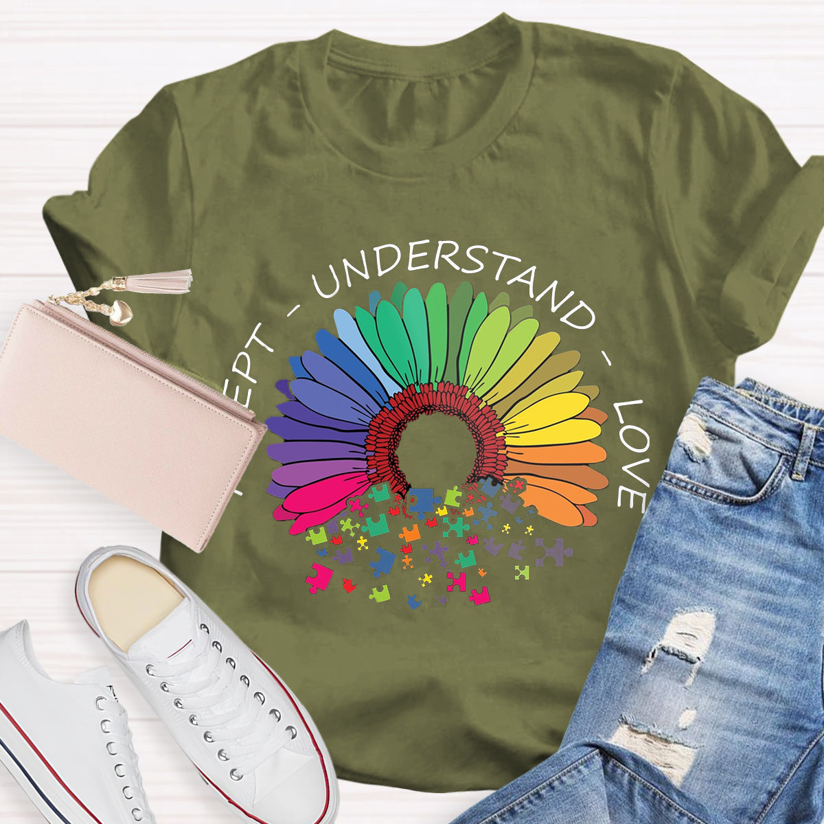 Accept Understand Love Daisy T-Shirt