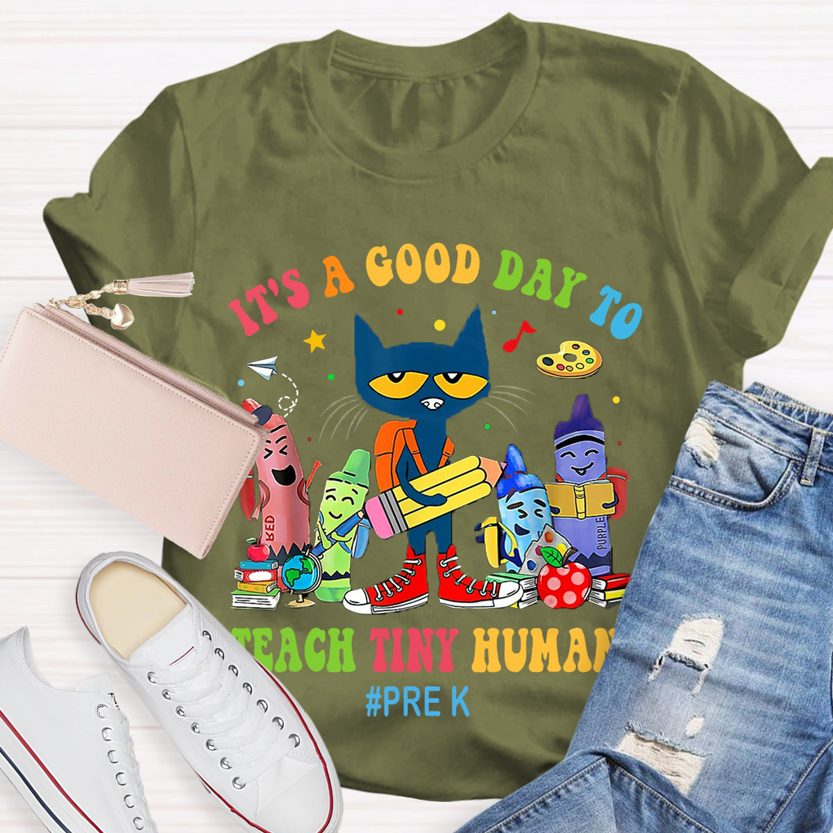 Personalized Grade It's A Good Day To Teach Tiny Humans Cat T-Shirt