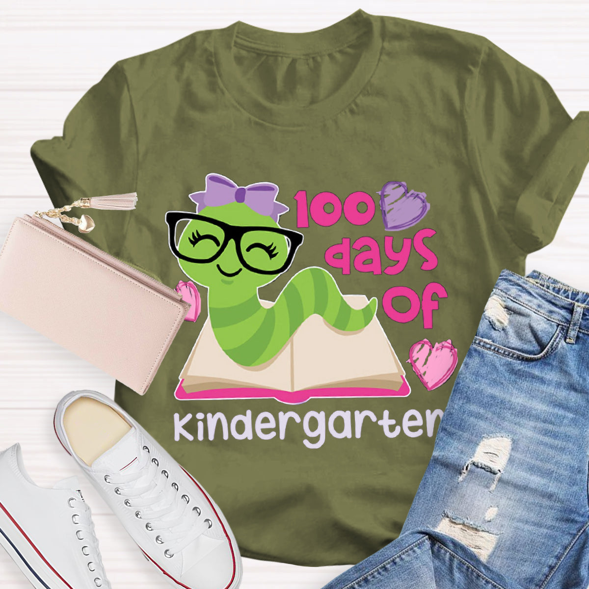 Personalized Grade 100 Days Of Kindergarten Teacher T-Shirt