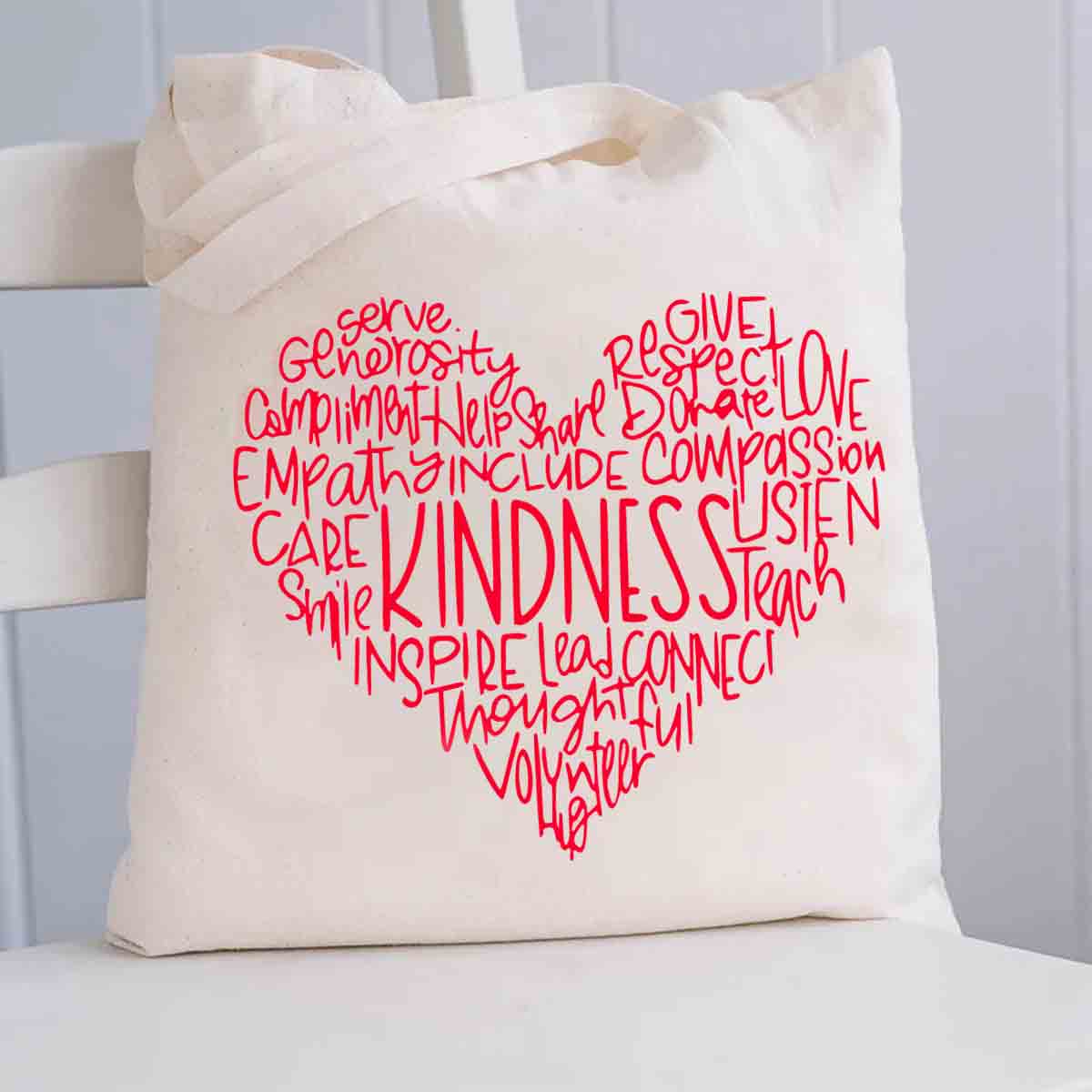 Kindness Teach Smile Teacher Canvas Tote Bag