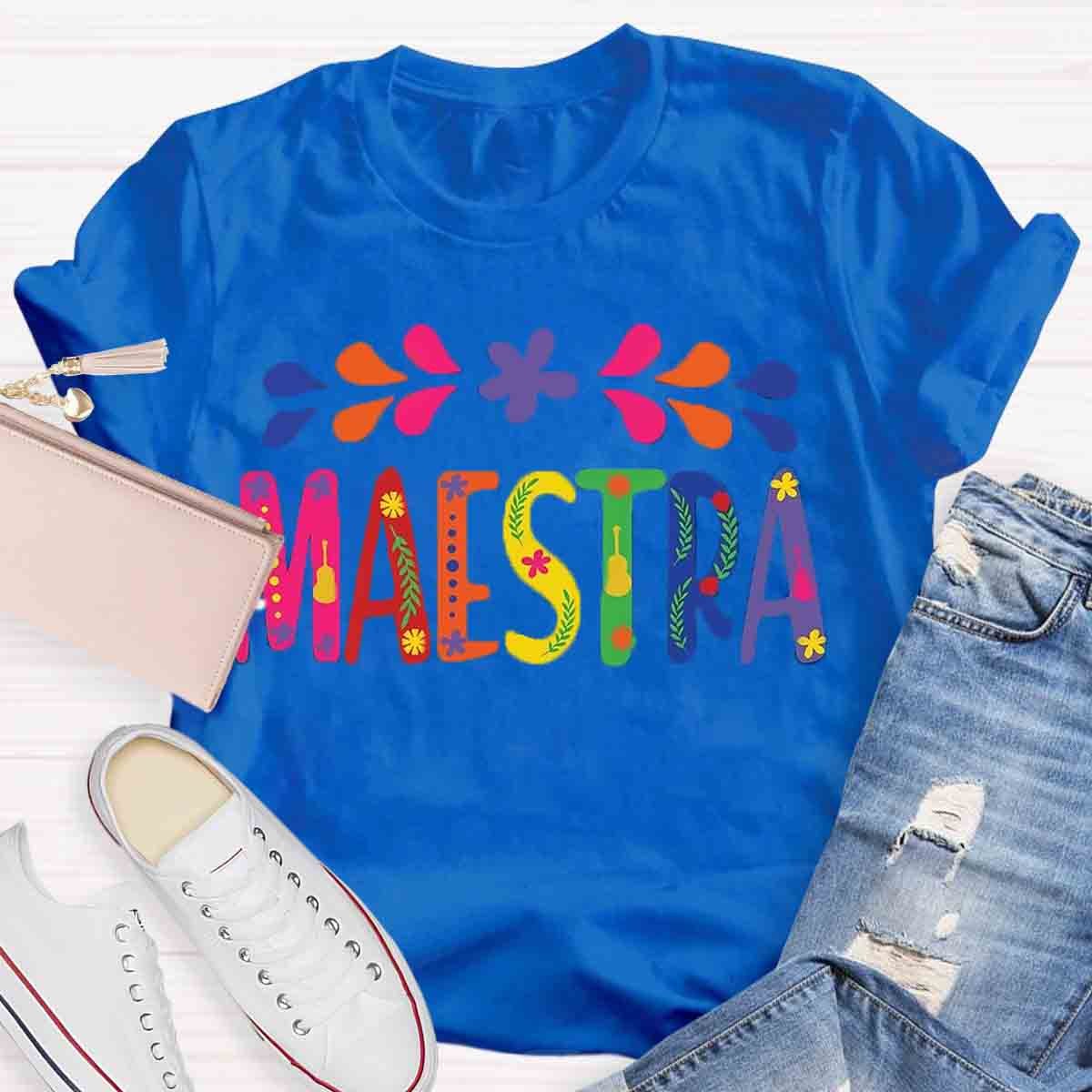 Spanish Teacher Maestra Art T-Shirt