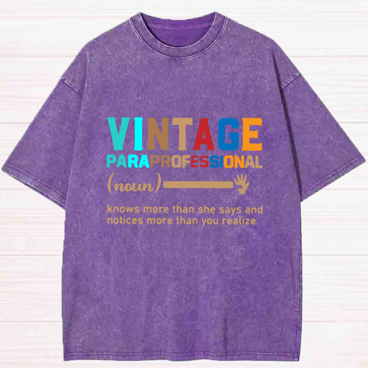 Vintage Paraprofessional Teacher Washed T-shirt
