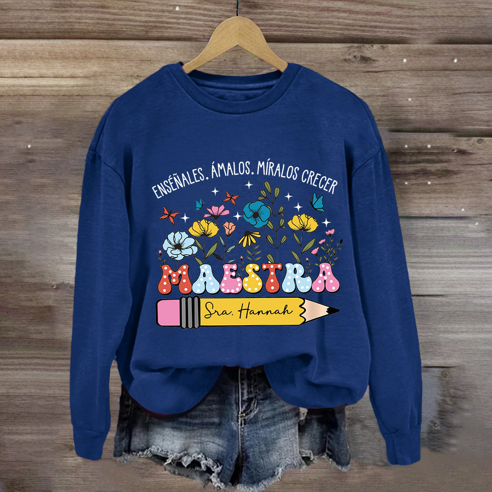 Personalized Maestra Penile Floral Sweatshirt