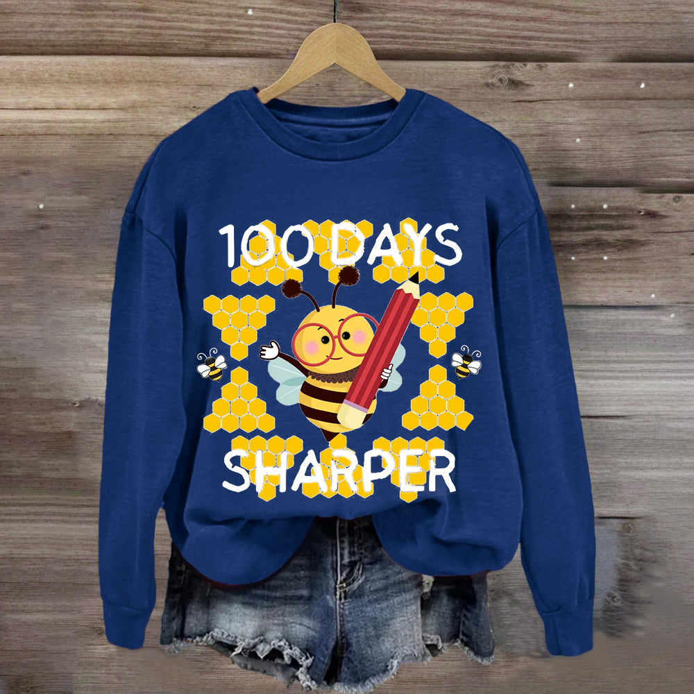 100 Days Sharper Funny Bee Sweatshirt