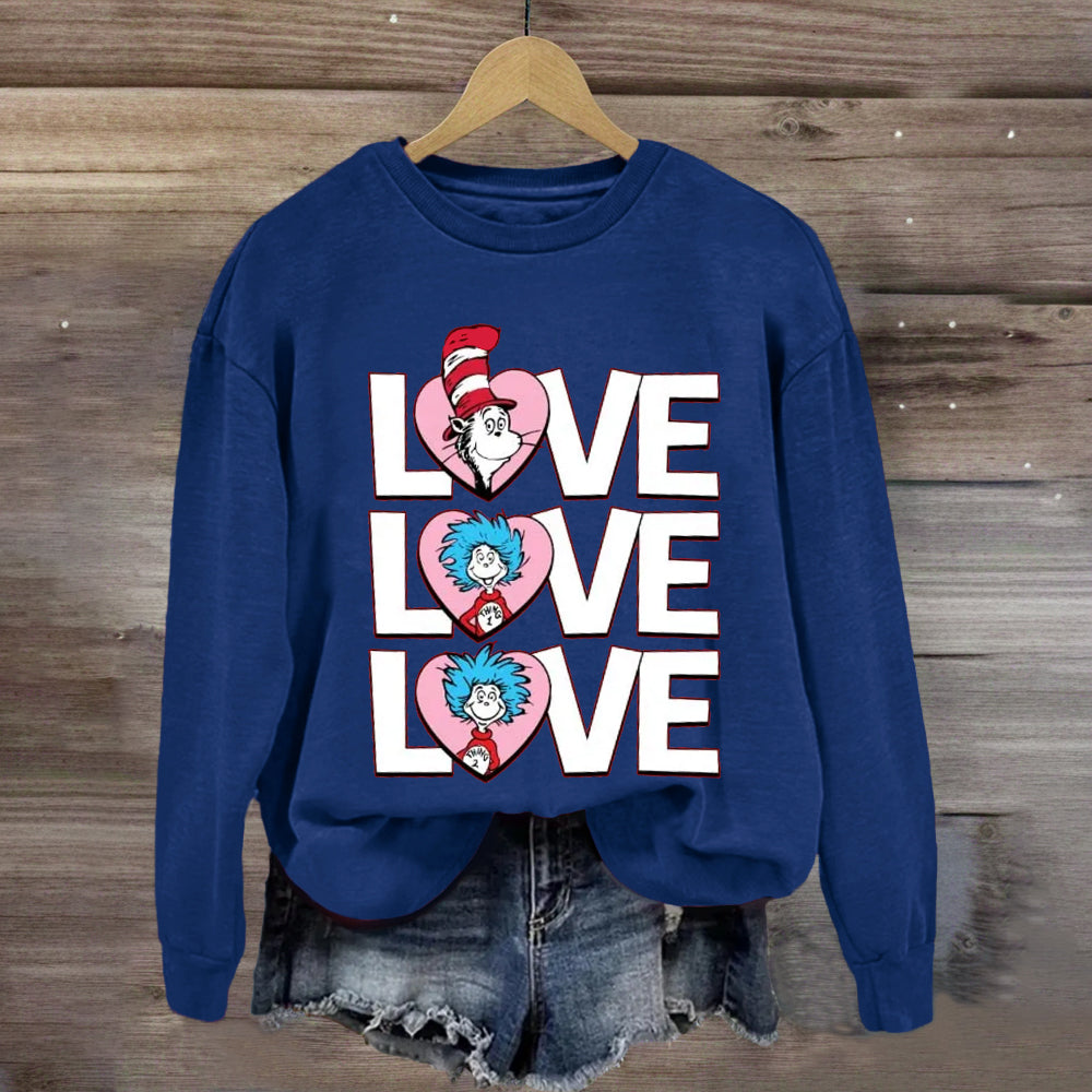 Valentine's Day With Pink Heart Sweatshirt