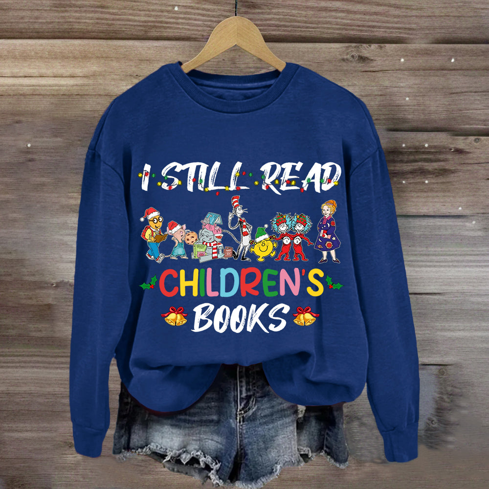 I Still Read Children Books Christmas Light  Sweatshirt