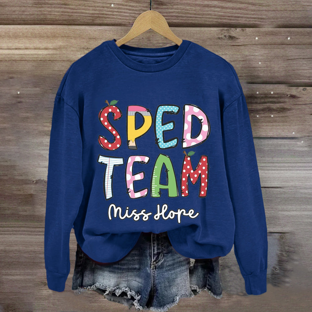 Personalized Name Of SPED Team Sweatshirt