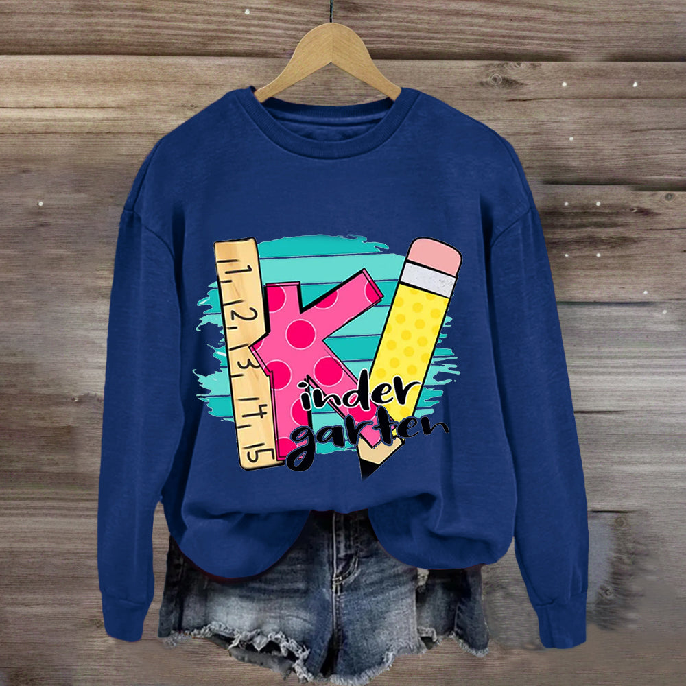 Personalized Grade Ruler Pencil Teacher Sweatshirt