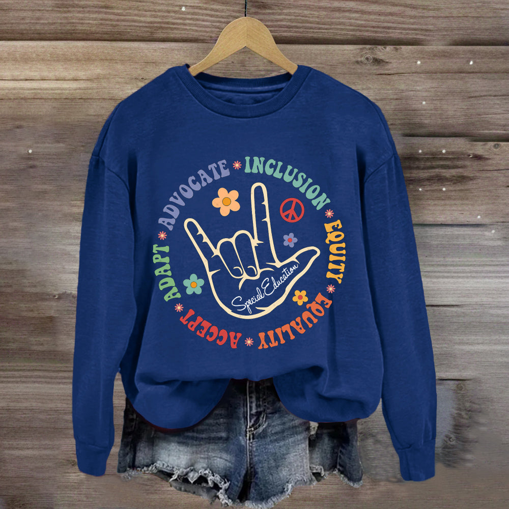 Accept Adapt Special Education Teacher Sweatshirt