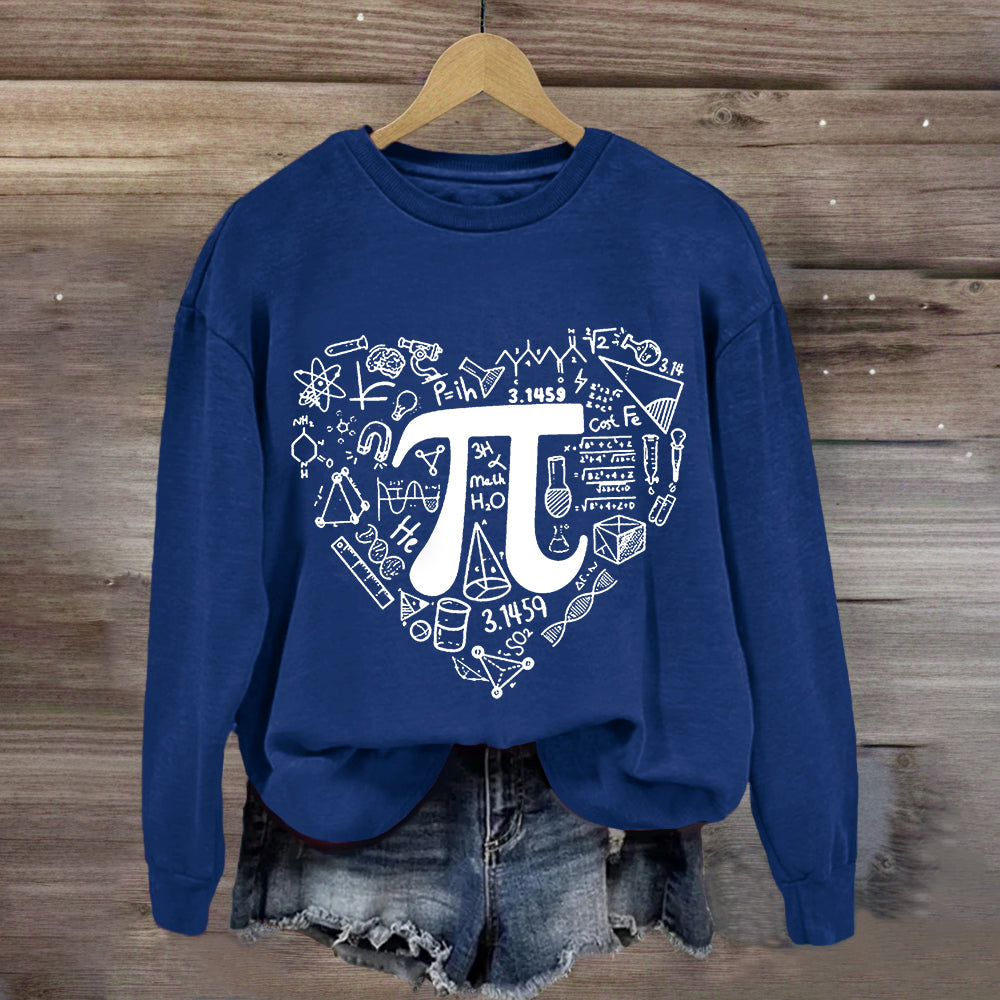 Pi Day Math Heart Teacher Sweatshirt