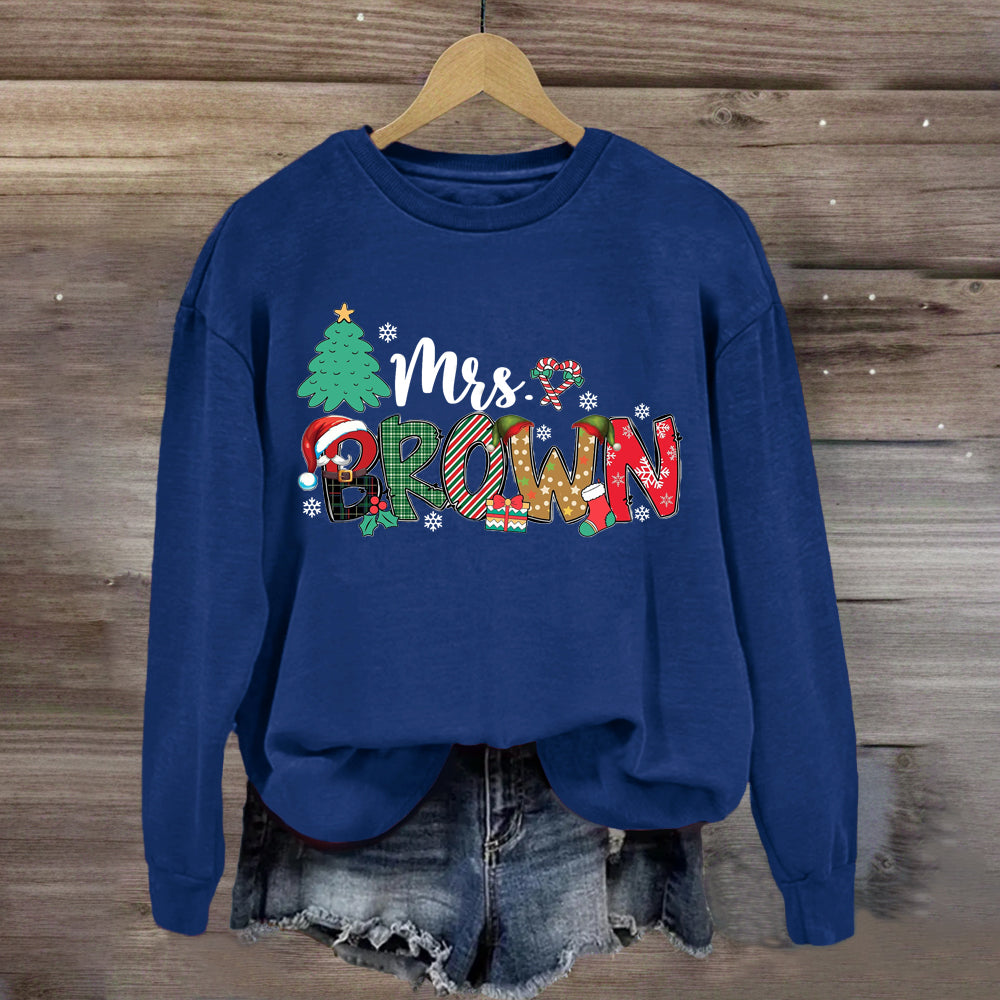 Personalized Name Christmas Tree Sweatshirt