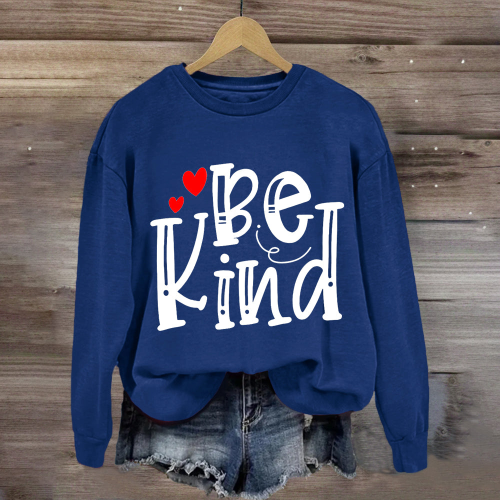 Be Kind Red Heart Teacher Sweatshirt