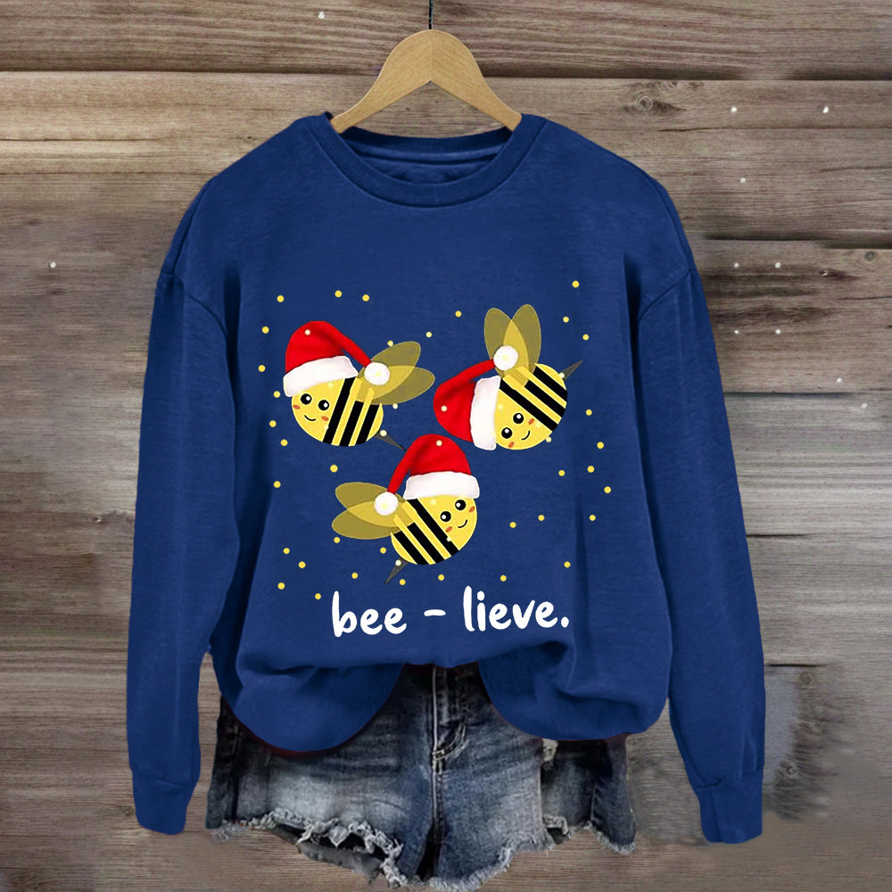 Cute Christmas Bee-lieve Sweatshirt