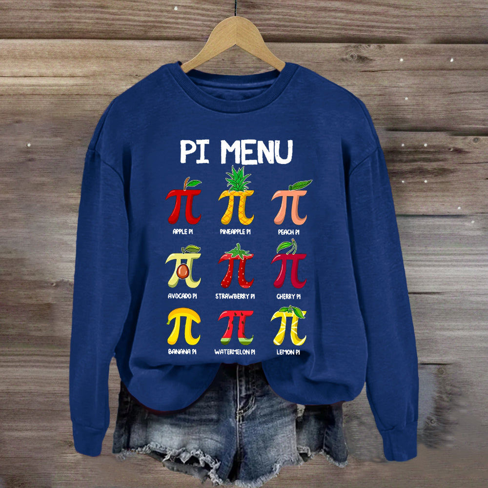 Pi Menu Happy Pi Day Sweatshirt