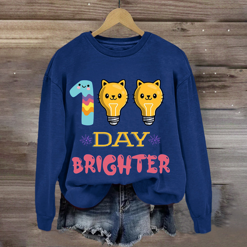 100 Days Brighter Cute Cat Sweatshirt