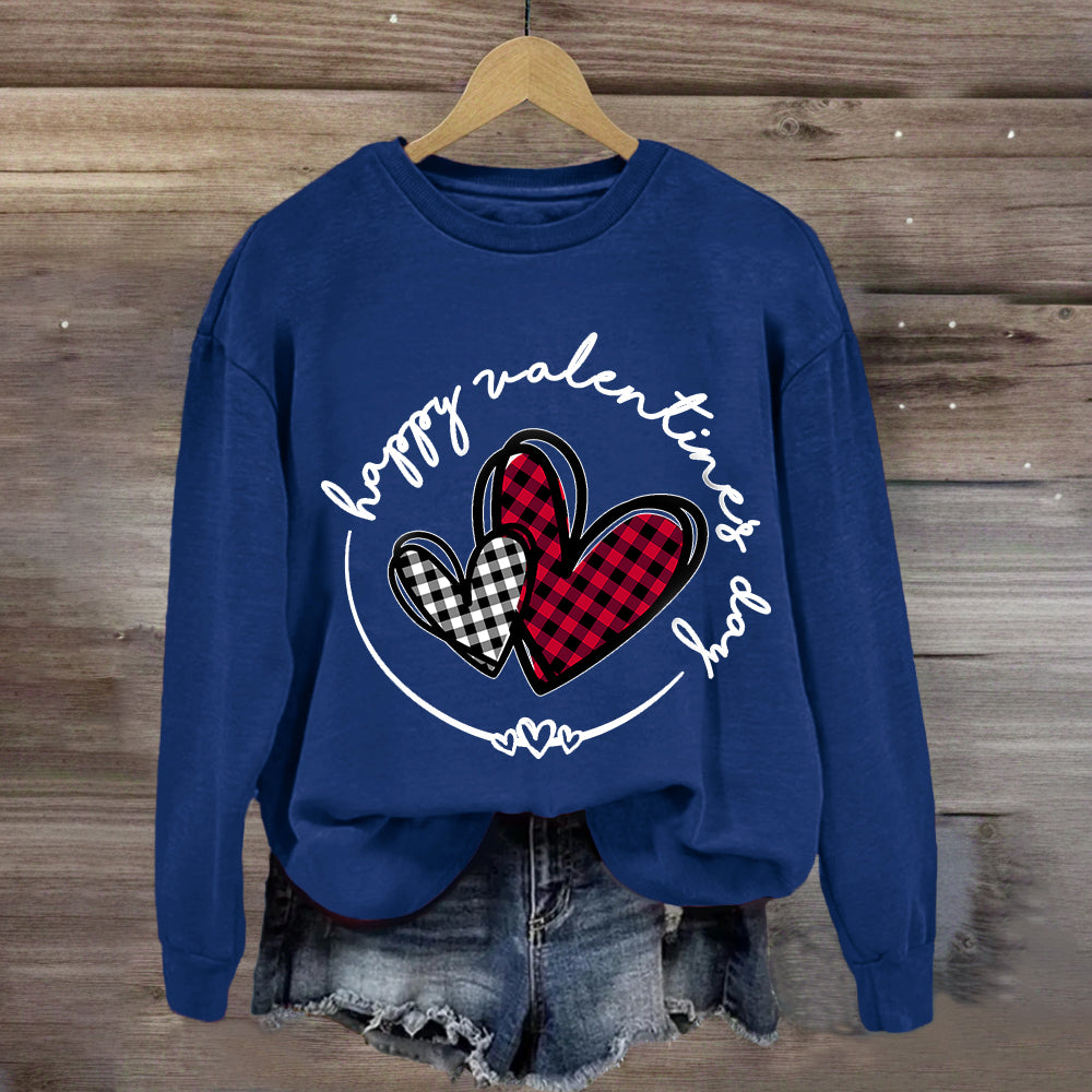 Plaid Heart Valentines Day Sweatshirt