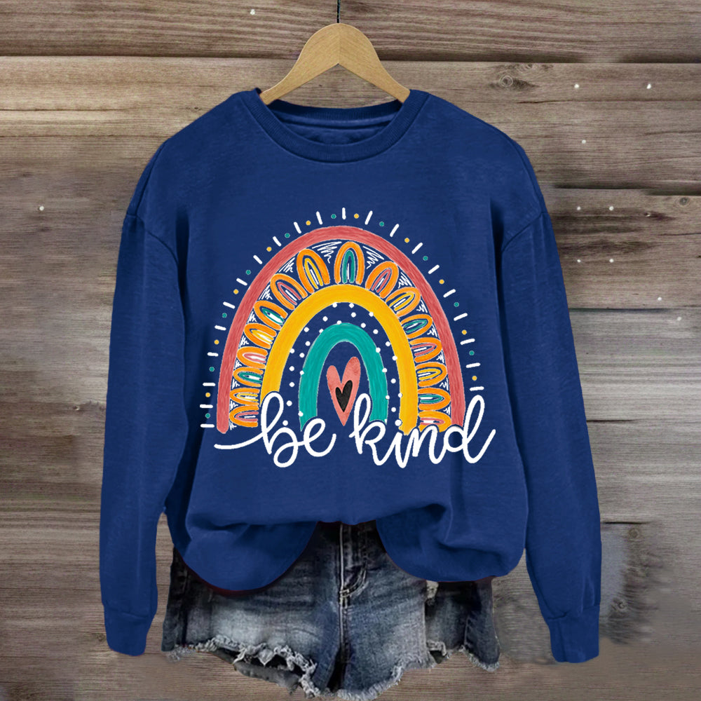 Be Kind Rainbow Heart Sweatshirt