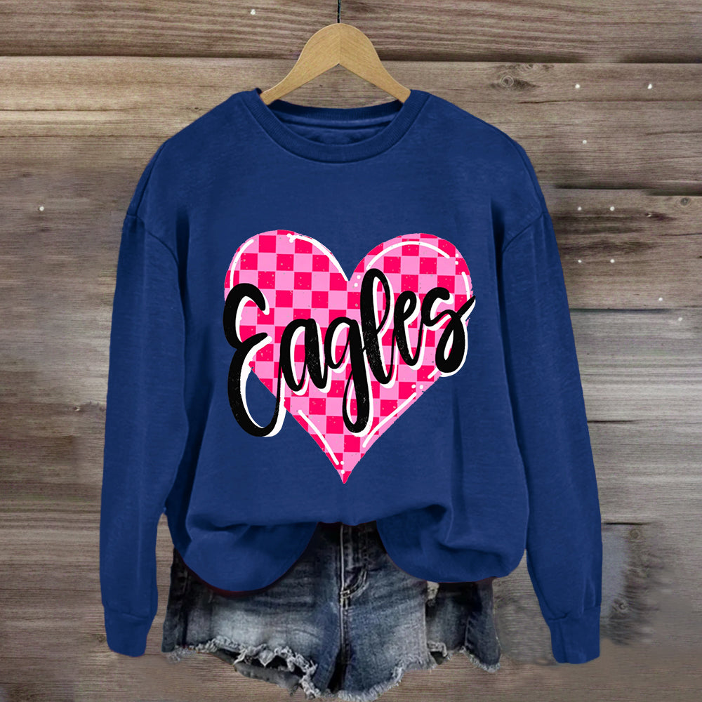 Personalized Mascot Pink Heart Sweatshirt