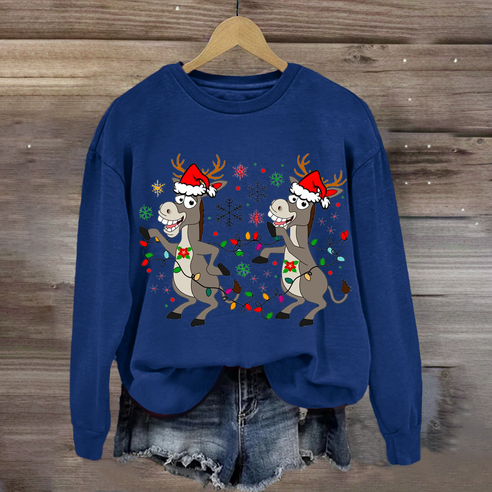 Funny Christmas Donkey Teacher Sweatshirt