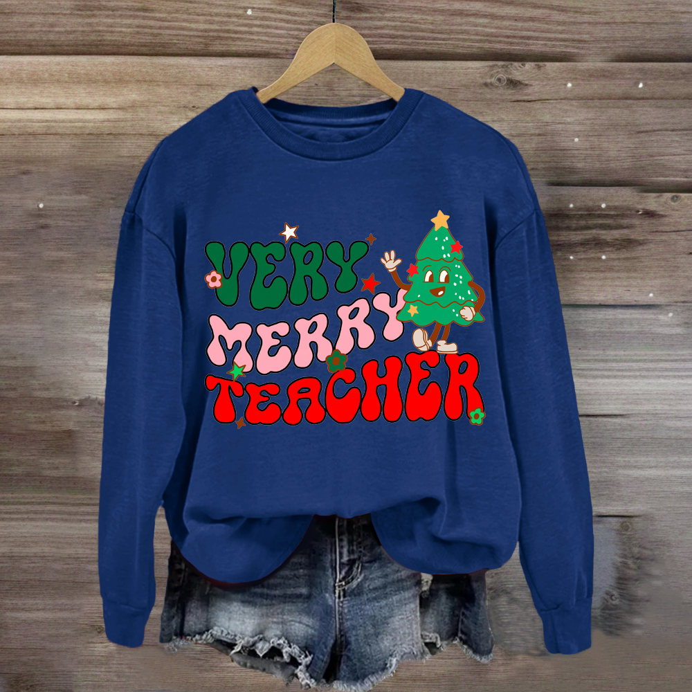 Very Merry Christmas Teacher Sweatshirt