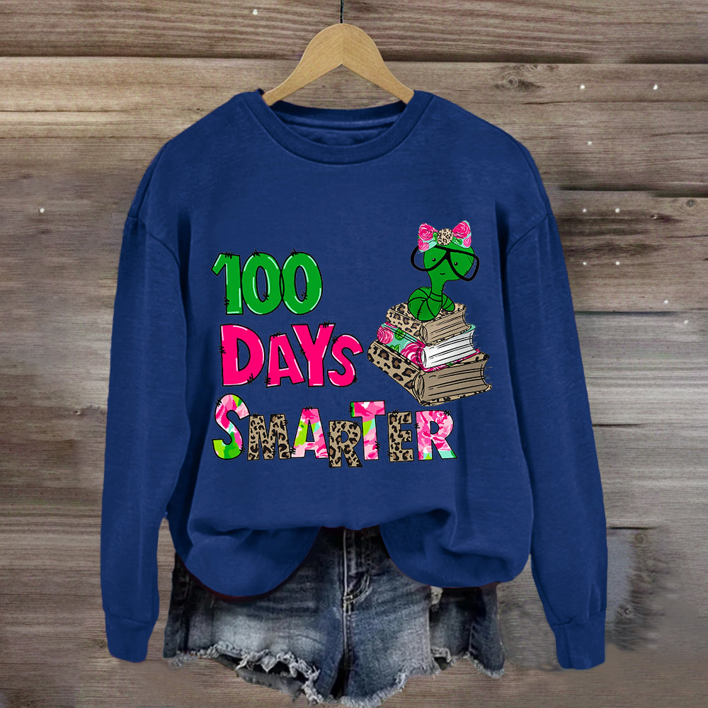 100 Days Smarter Caterpillar Wearing Glasses Sweatshirt