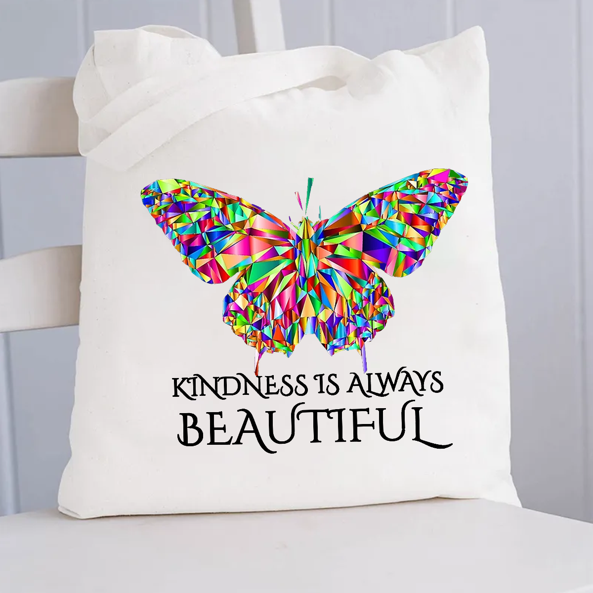 Kindness Is Always Beautiful Butterfly Canvas Tote Bag