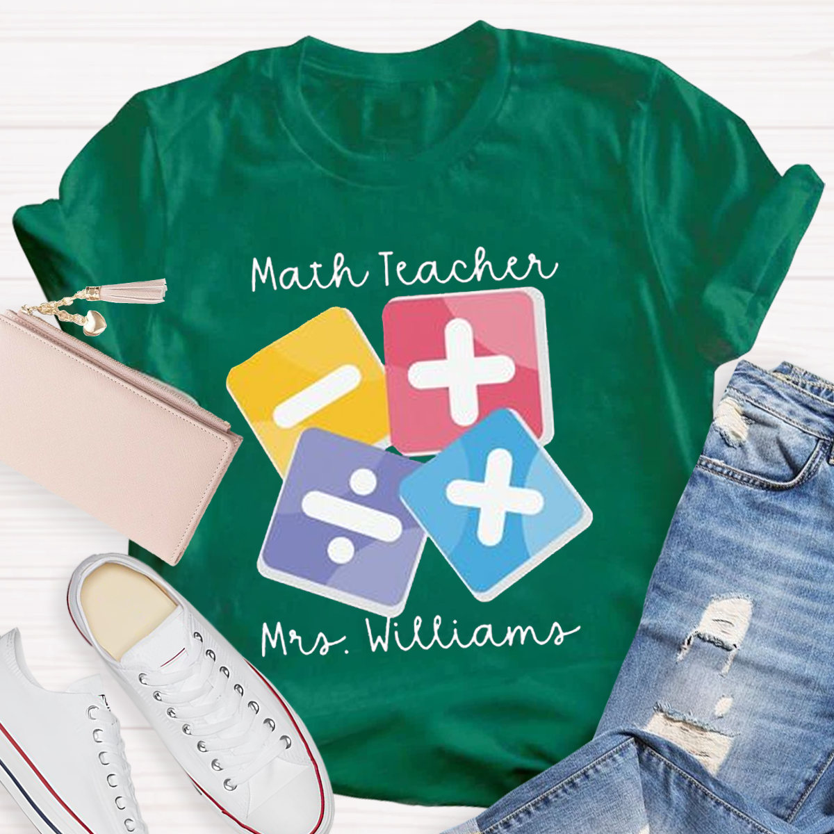 Personalized Name Funny Math Teachers T-Shirt