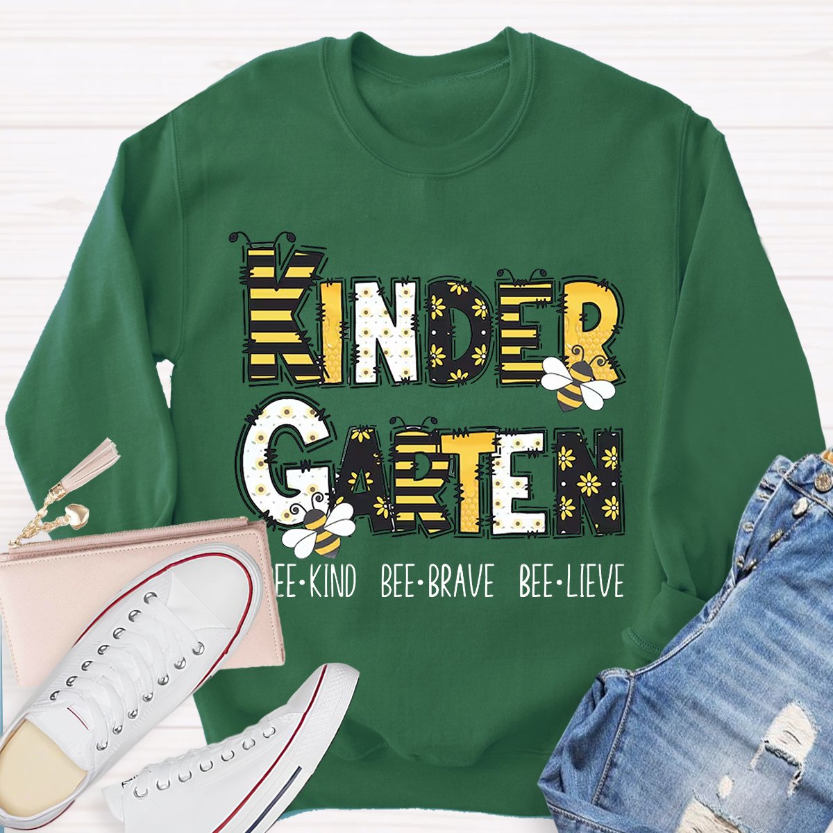 Personalized Grade Bee Kind Brave Believe Sweatshirt